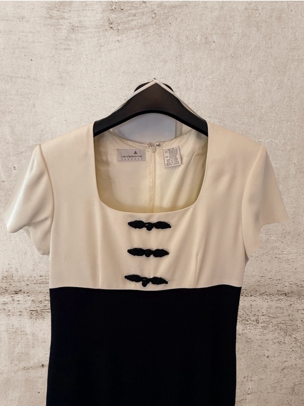 Liz Claiborne Black and Cream Dress - Picture 3 of 6
